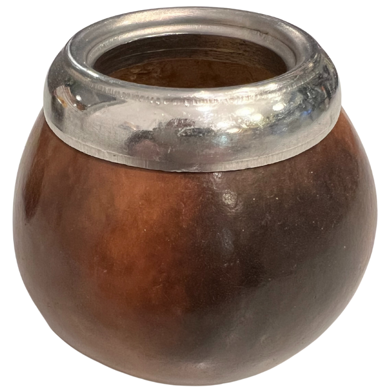 Mate calabaza (brown) with metal ring