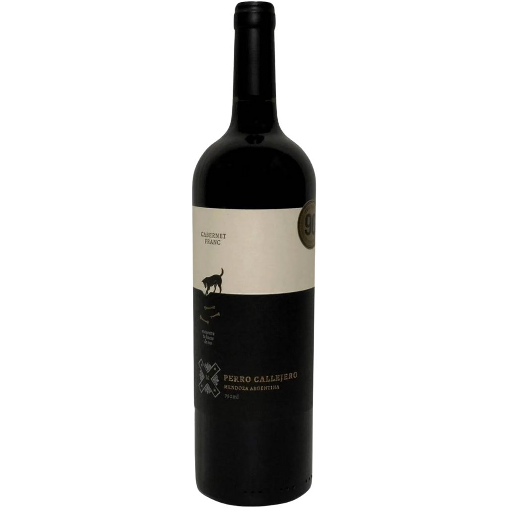 Bottle of Perro Callejero Cabernet Franc 2023 from Bodega Mosquita Muerta, Argentine red wine from Mendoza