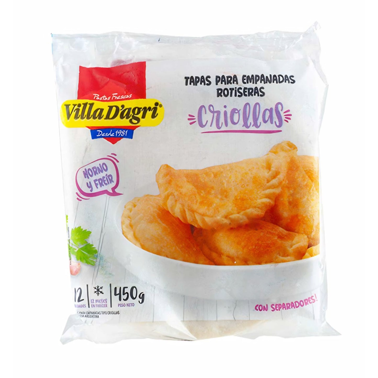 Villa D'Agri Criollas. Argentine Empanada Dough · 12 units
