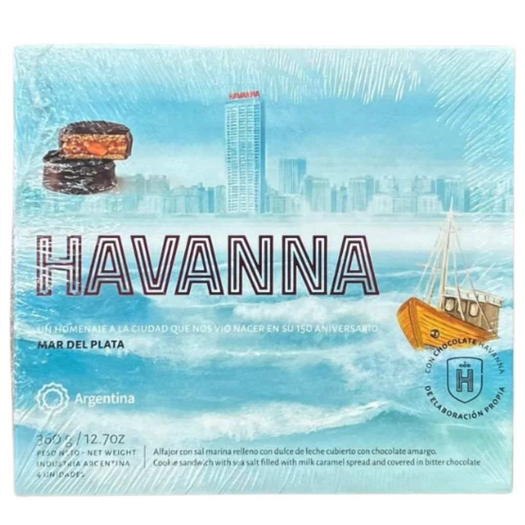 Havanna Mar del Plata alfajor — dulce de leche and dark chocolate with sea salt crystals