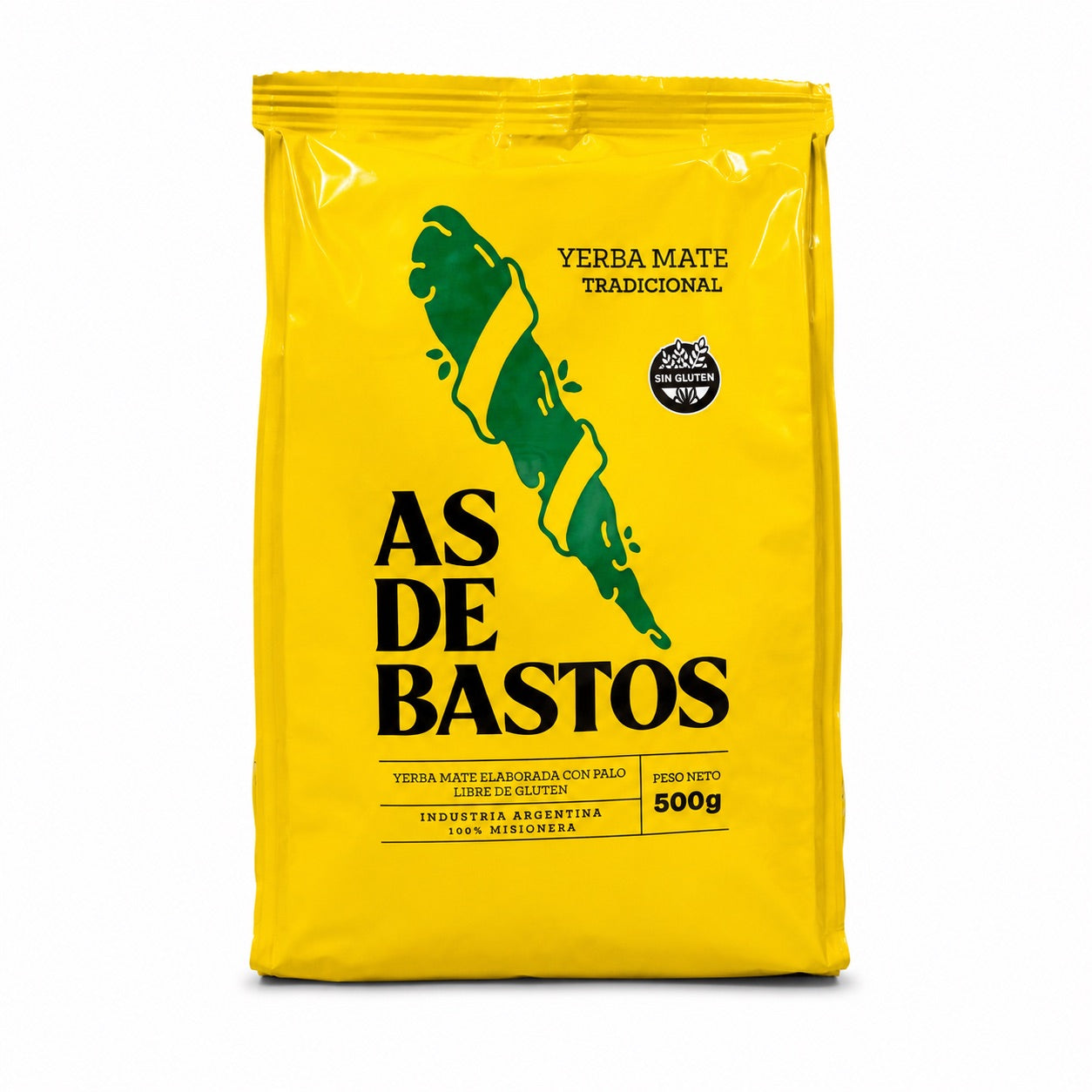 Yerba mate argentina As de Bastos white background