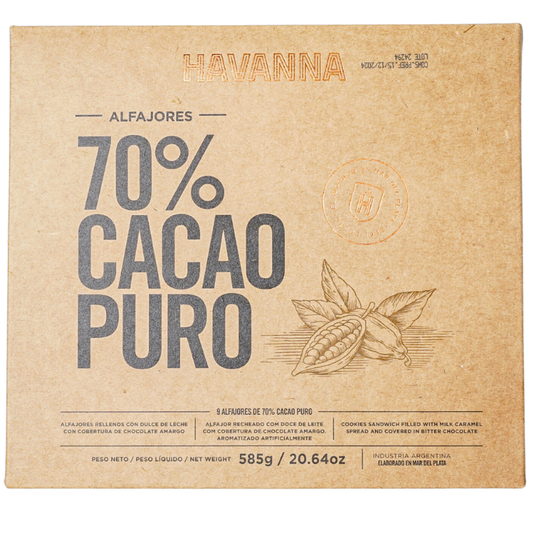 Alfajor 70% cacao BOX (9 units)