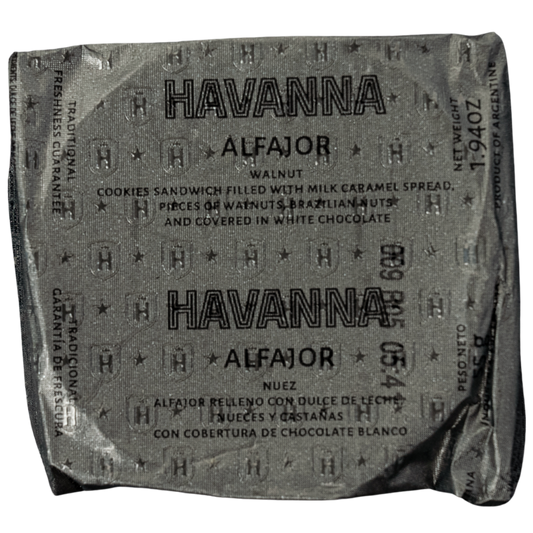 Alfajor chocolate blanco y nuez