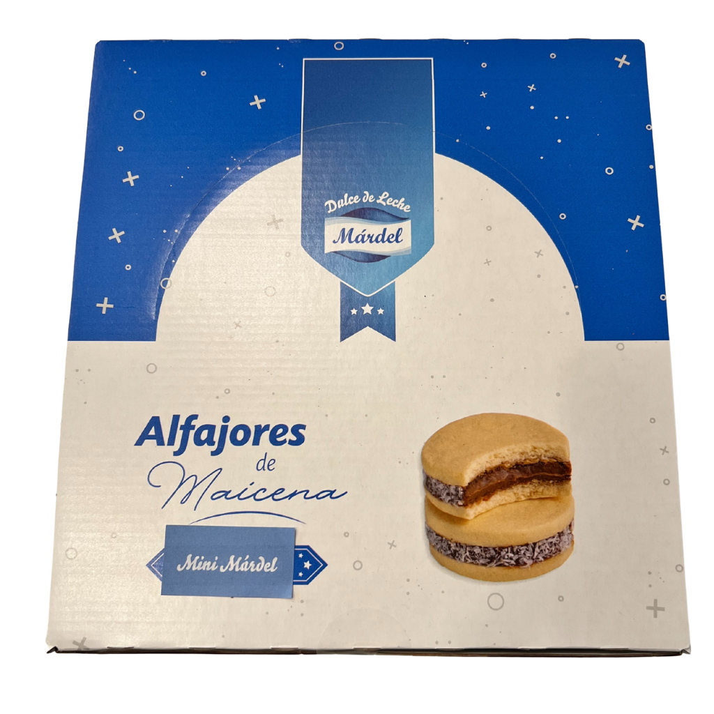 Argentine alfajor maicena by Mardel — cornstarch biscuit with dulce de leche and coconut