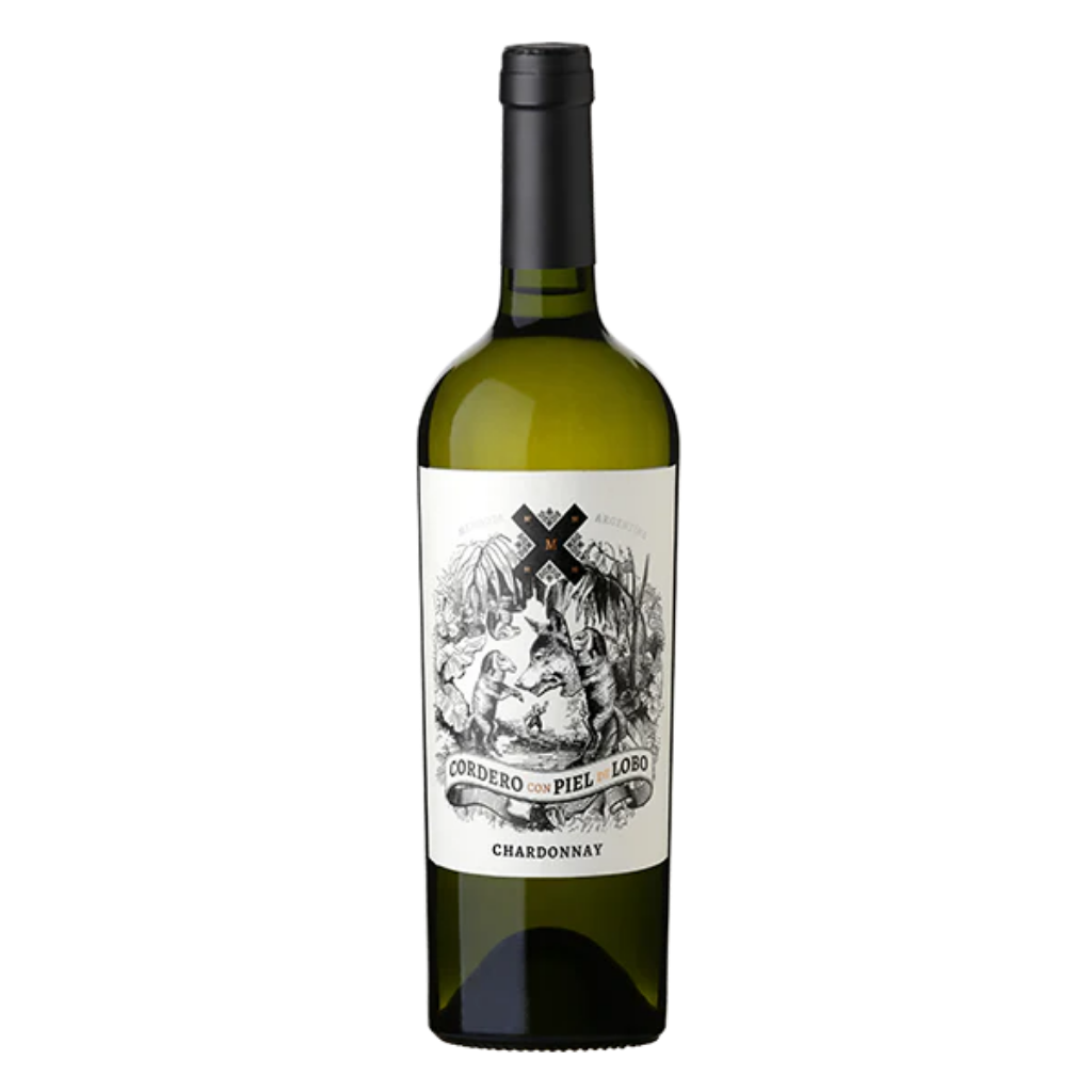 Bottle of Cordero con Piel de Lobo Chardonnay 2023 from Bodega Mosquita Muerta, Argentine white wine from Mendoza
