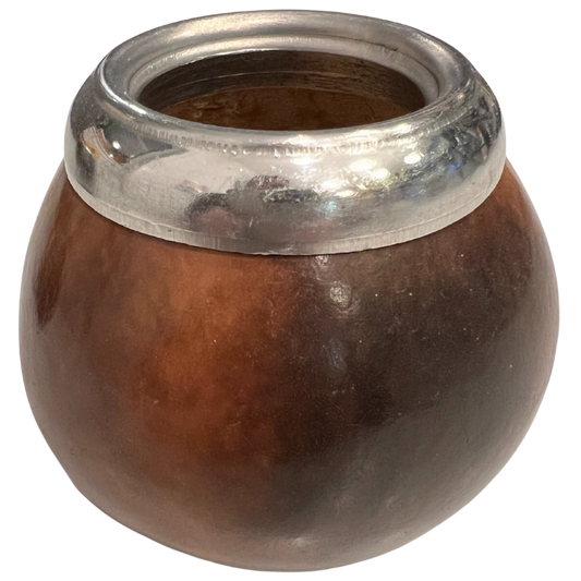 Mate calabaza (brown) with metal ring