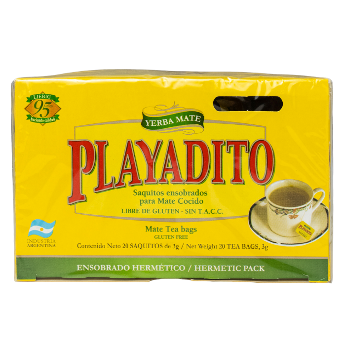  Box of Playadito mate cocido tea bags from Cooperativa Liebig, Argentine yerba mate at Migas Denmark.
