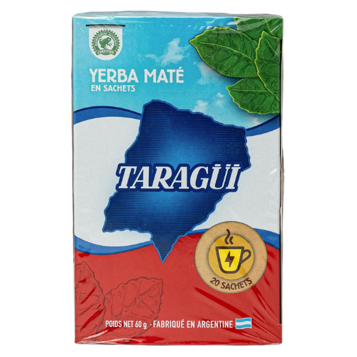 Box of Taragüí mate cocido tea bags, classic Argentine yerba mate at Migas Denmark.