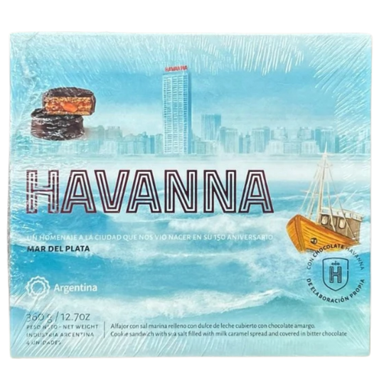 Havanna Mar del Plata alfajor — dulce de leche and dark chocolate with sea salt crystals