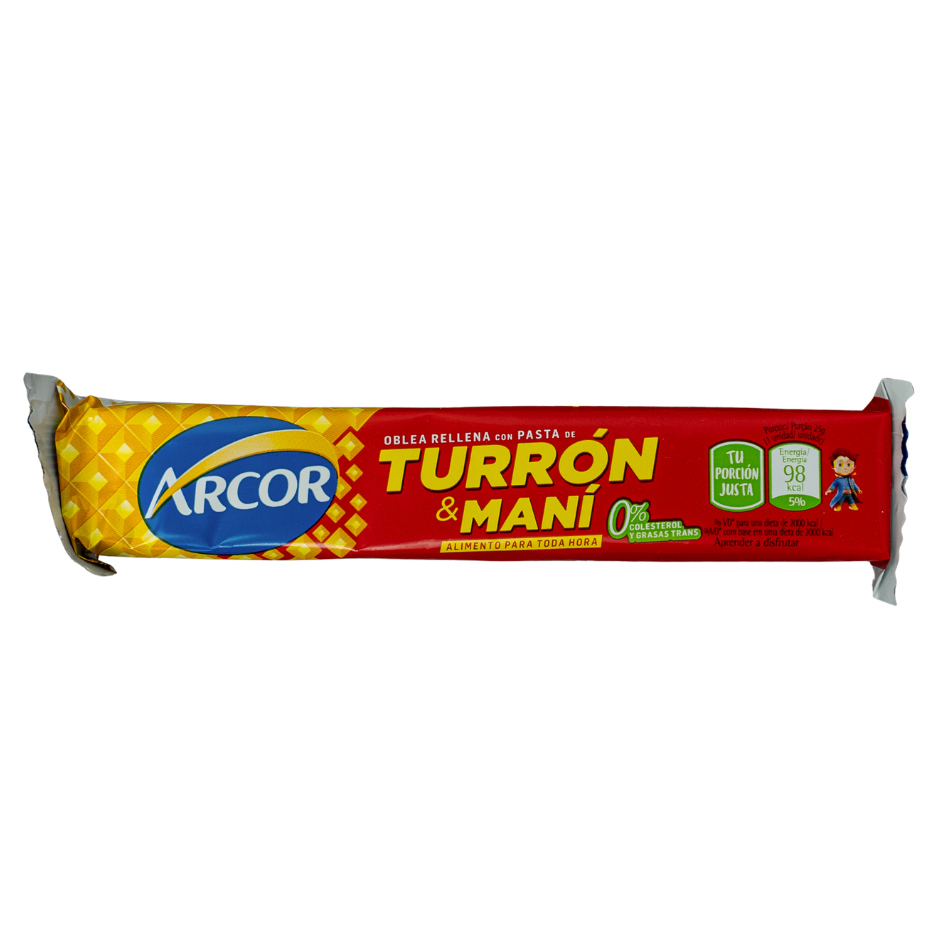Turrón de maní, Argentine peanut praline bar with wafers

