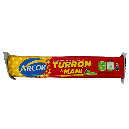 Turrón de maní, Argentine peanut praline bar with wafers

